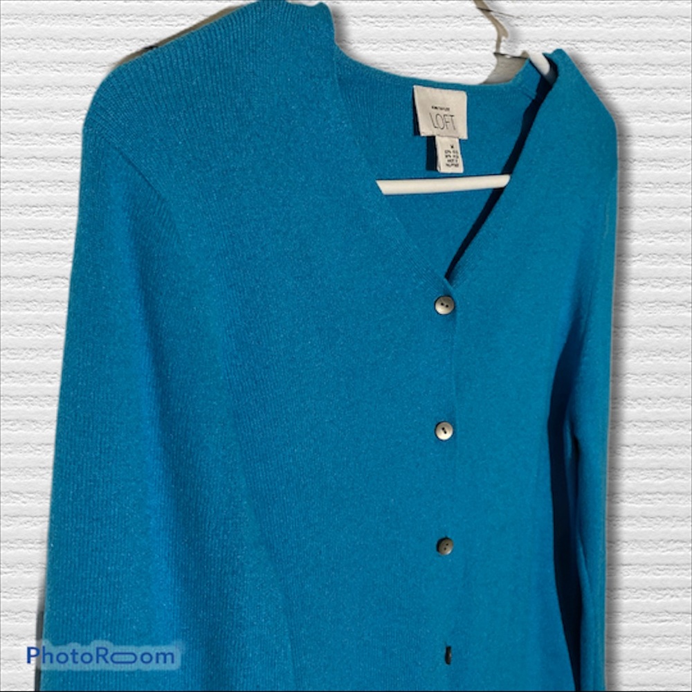 🍒ANN TAYLOR LOFT BLUE TURQUOISE SWEATER SIZE M